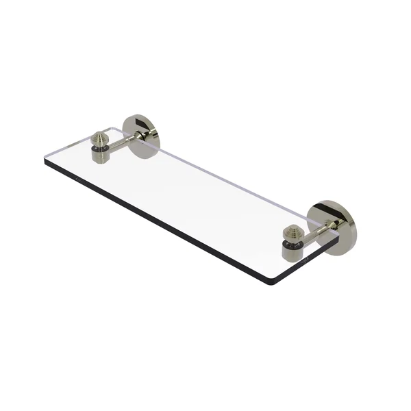 Allied Brass South Beach Collection 16x22 Glass Vanity Shelf with Beveled Edges Polished Nickel