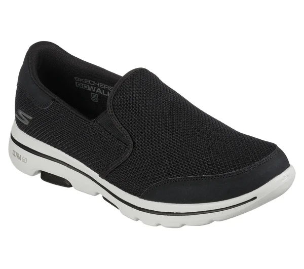 Skechers Men's GOwalk 5 - Beeline Walking Shoes, Black/White, 8.0