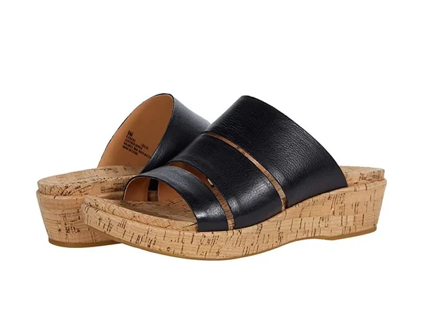Women's Kork-Ease Menzie Leather Sandals, Black, Size 10