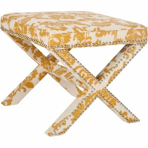 Safavieh Palmer Transitional Cross Leg Upholstered Ottoman