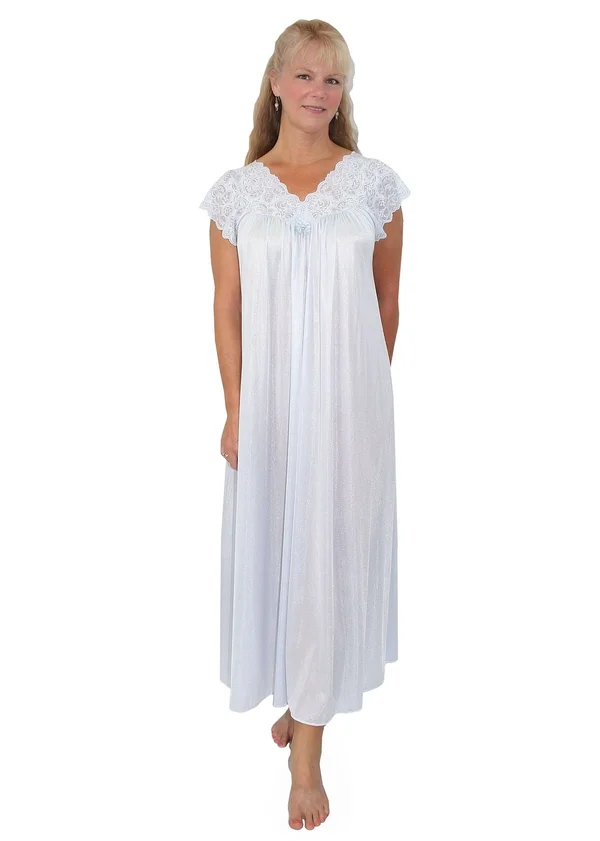 Women's Shadowline 32737 Silhouette 53 inch Gown - Size: 3XL, Silver