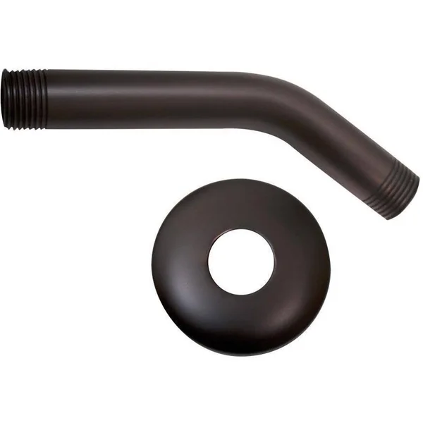 Whitehaus WHSA165-2-BN Showerhaus Short Solid Brass Shower Arm with Solid Brass Escutcheon - Brushed Nickel