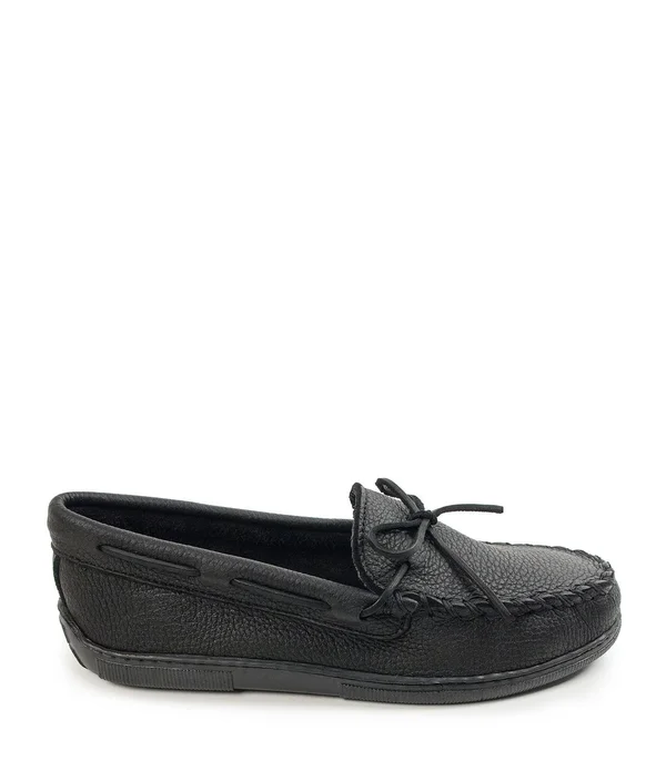 Minnetonka Men's Moosehide Classic Slipper - Natural Size 10.5