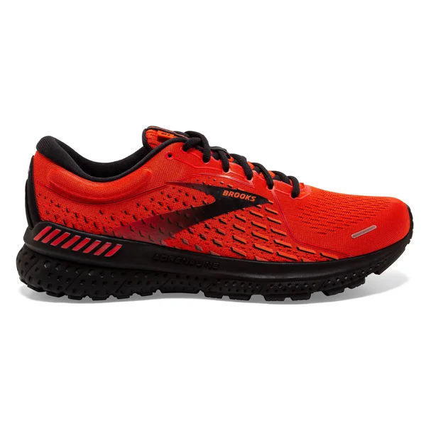Brooks Men's Adrenaline GTS 21 Samba/Cherry/Black, 11.5, D