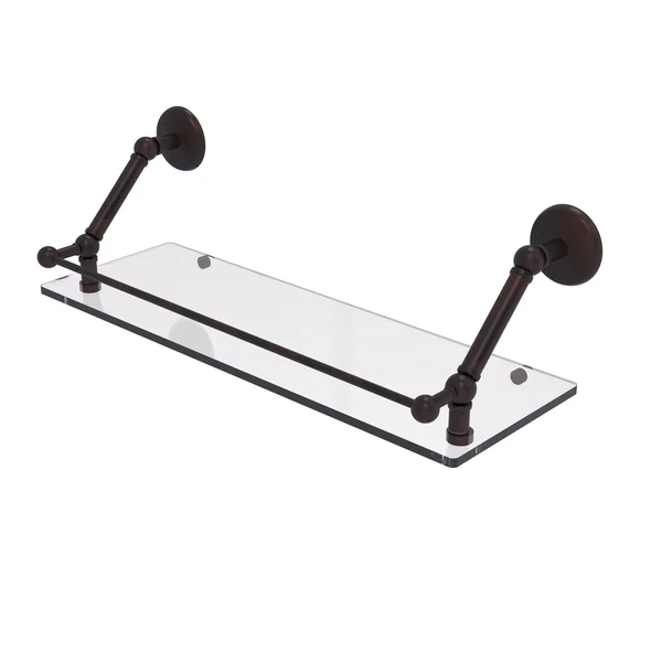 Allied Brass PMC-1-30-GAL-SBR 30 in. Prestige Monte Carlo Floating Glass Shelf with Gallery Rail Satin Brass