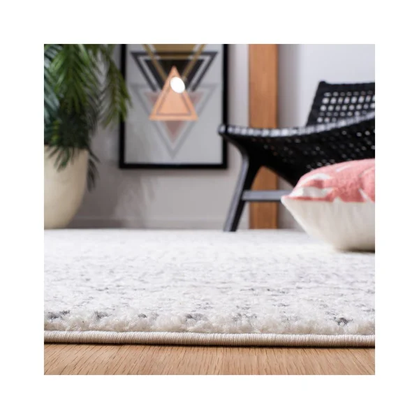 Safavieh Tulum Emmett Distressed Geometric Area Rug - 4&5 inch x 6&5 inch, Ivory/Grey