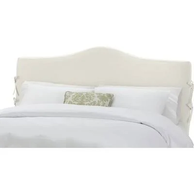 Slip Cover Upholstered Panel Headboard Size: King - Upholstery: White
