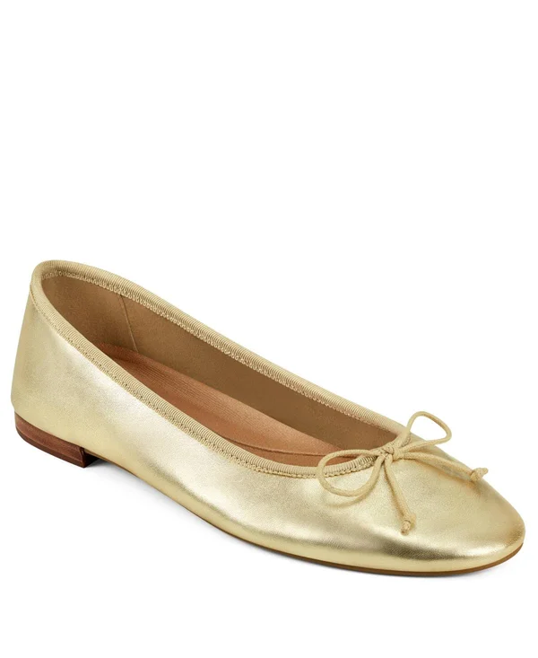 Aerosoles Women's Platinum Homerun Ballet Flat - Size: 10.5, Gold Metallic Leather