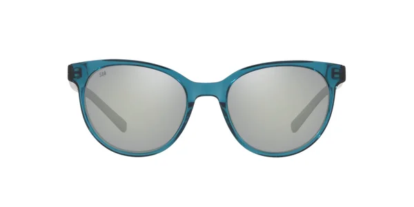 Costa Isla Sunglasses Shiny Deep Teal Crystal, Gray Silver Mirror 580G