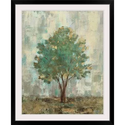 &Verdi Trees II& by Silvia Vassileva Painting Print Great Big Canvas Format: Black Framed - Size: 38x22 H x 32x22 W x 1x22 D