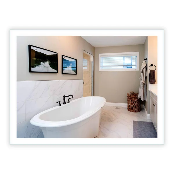 Mirrors & Marble LED Side-Lighted Bathroom Vanity Mirror: 48x22 Wide x 36x22 Tall - Rectangular - Wall-Mounted