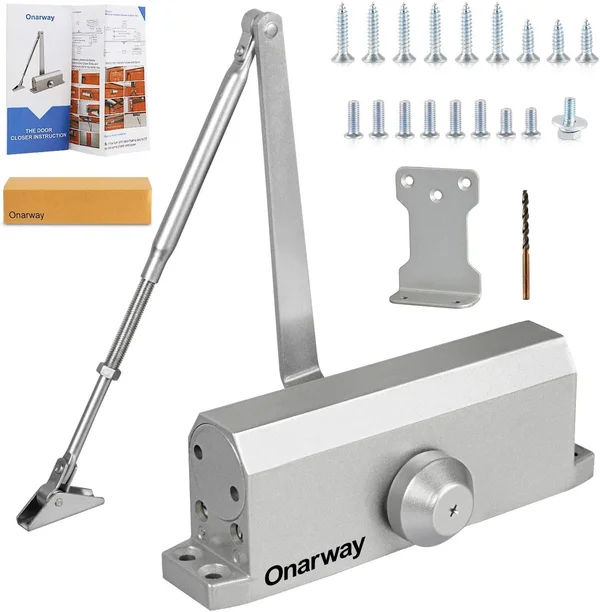 Onarway Door Closer Adjustable Automatic Size 4 Spring Hydraulic for Home & Commercial Use with Fitting Template - for 65~85k