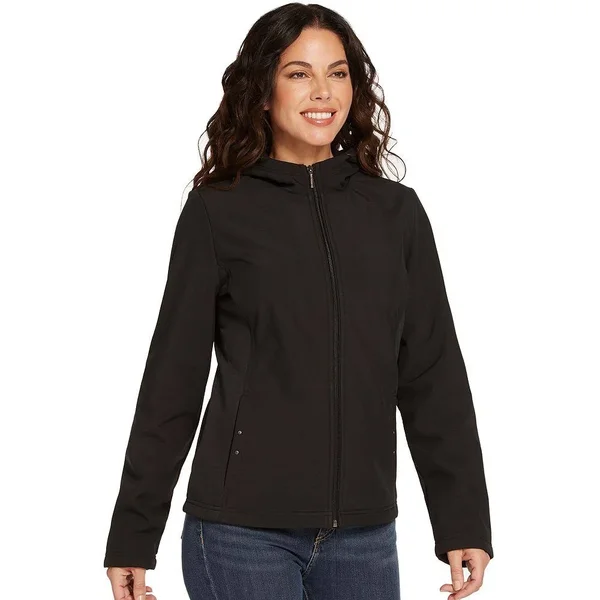 Weatherproof Fleece Lined Soft Shell Hooded Active Jacket M Blackf60