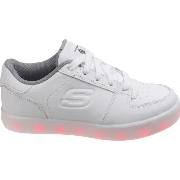 Skechers Kids Boys Energy Lights elate Sneaker, White