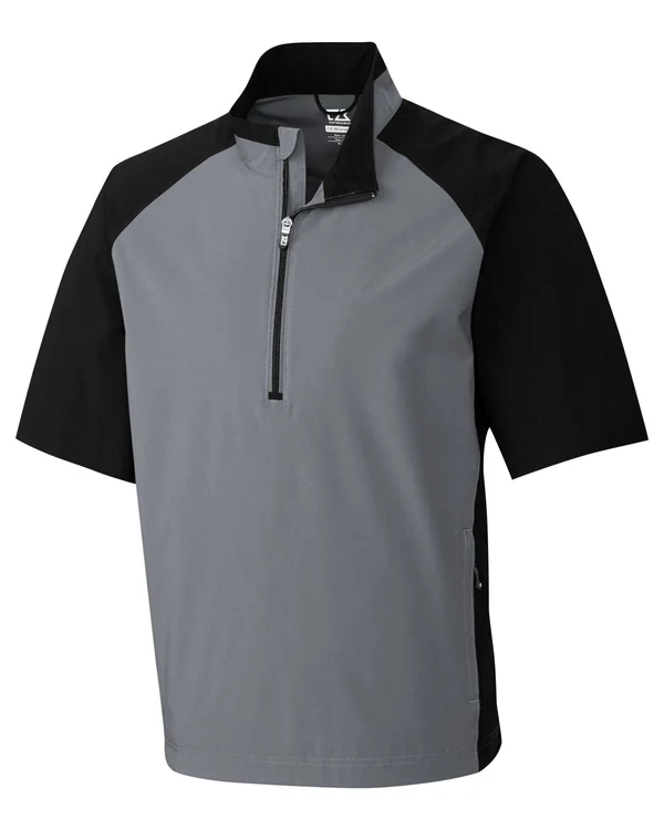Cutter & Buck MCO00948 Men WeatherTec Short-Sleeve Summit Half-Zip Gravel S
