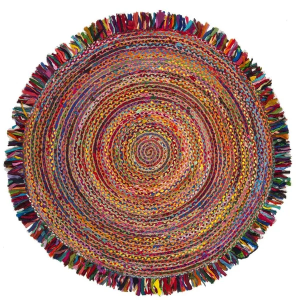 Safavieh Cape Cod CAP206A Area Rug Ivory, Red 5& x 5& Round