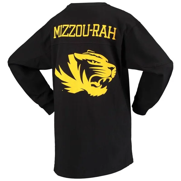 Missouri Tigers Pressbox Women's The Big Shirt Oversized Long Sleeve T-Shirt - Black, Size: Large