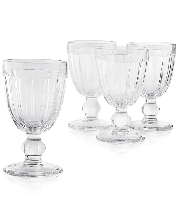 Martha Stewart Collection Clear Footed Goblets, Set of 4, Created for Macy&s