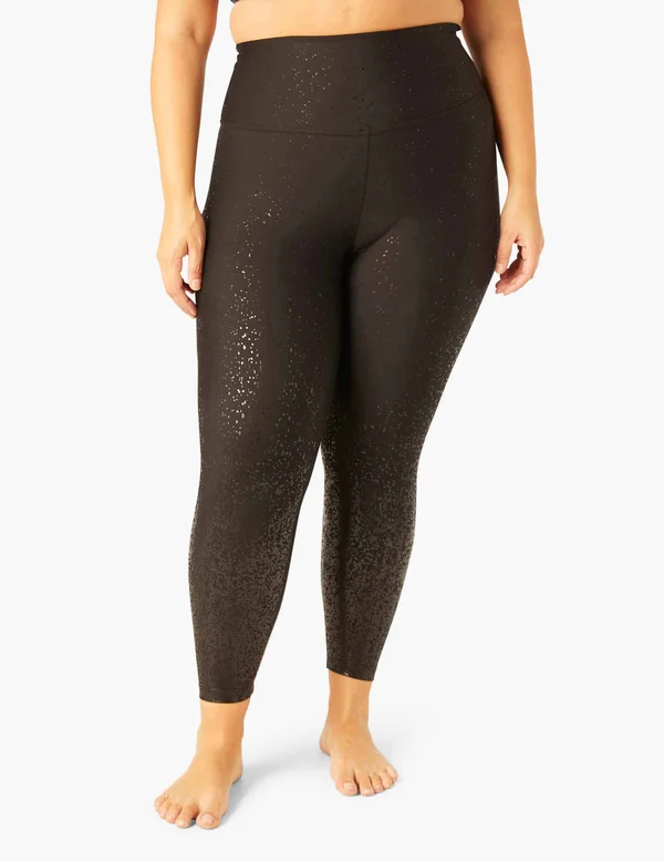Beyond Yoga Alloy Ombre High Waisted Midi Leggings Black Foil Speckle L