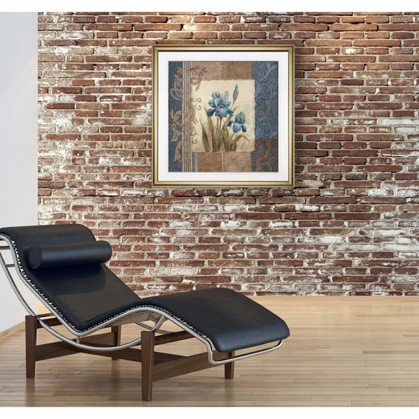 Blue Iris Scroll -Framed Giclee Print - 28x28