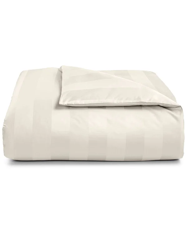 Charter Club Damask 3x22 Stripe 100% Supima Cotton 550 Thread Count Duvet COVER - King, Created for Macy&s - Neo Natural