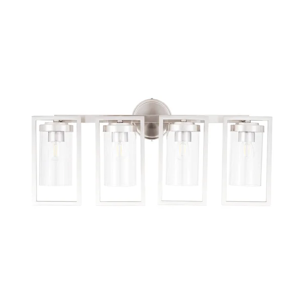 Sunset Lighting F15001-80 Prestige One Light Wall Sconce - in Bright Satin Nickel - Glass, 1 Bulb