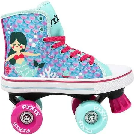 Lenexa Roller Skates for Girls - Pixie Mermaid Kids Quad Roller Skate - Indoor - Outdoor Children's Skate - Rollerskates Made for