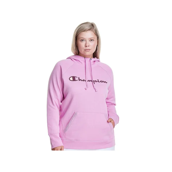 Champion Women's Plus Powerblend Hoodie - 2X, Paper Orchid