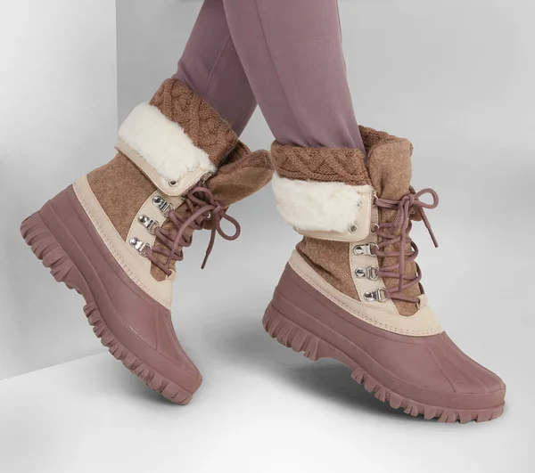 Skechers Women's Windom Pretty Waterproof Duck Boot - Natural/Purple
