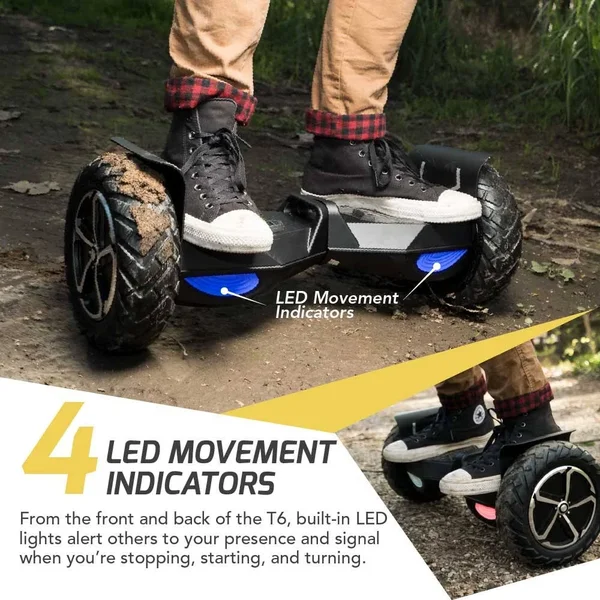 Swagtron Swagboard T6 Outlaw Off-Road Bluetooth Hoverboard, 12mph Speed, Pink