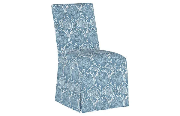 Owen Slipcover Side Chair - Floral French Blue