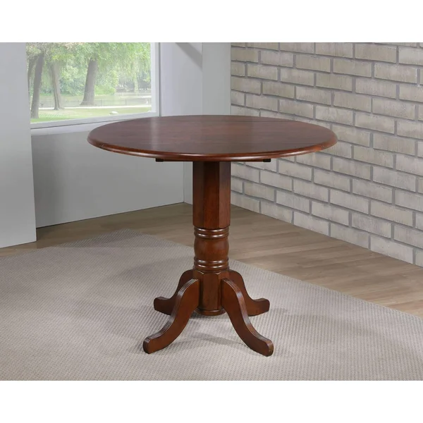 Sunset Trading - Andrews Round Drop Leaf Pub Table in Chestnut - DLU-ADW4242CB-CT