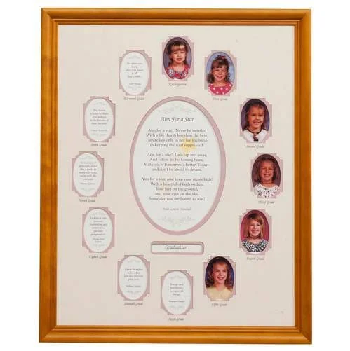 School Years Collage Frame - Pink - Size: 4
