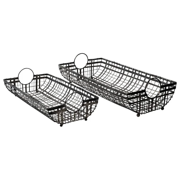 Mercana Kenneth Set of 2 Baskets Gray - Metal