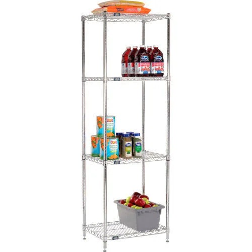 Nexel Chrome Wire Shelving Starter - 30x22W x 18x22DX 74x22H 18307C