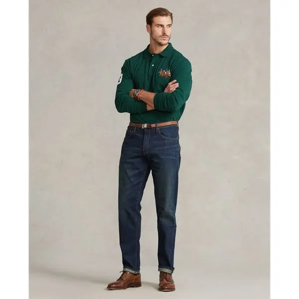 Ralph Lauren Men's Triple-Pony Mesh Polo Shirt - Size XL Tall in College Green