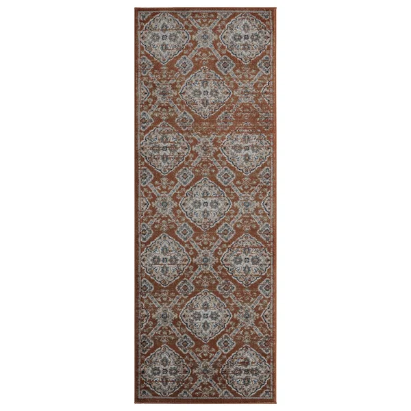 Porch & den Romal Diamond Moroccan Trellis Plush Area Rug - 7&10x22 Round