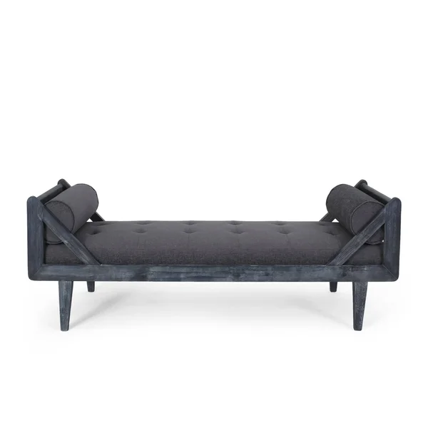 Zentner Rustic Tufted Double End Chaise Lounge with Bolster Pillows by Christopher Knight Home - 65.25x22 L x 27.50x22 W x 24.00