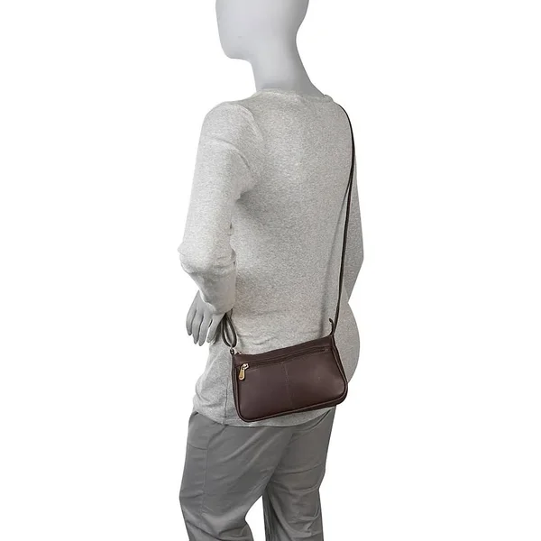 Le Donne Leather Ld-9130 Top Zip Mini Crossbody - Tan