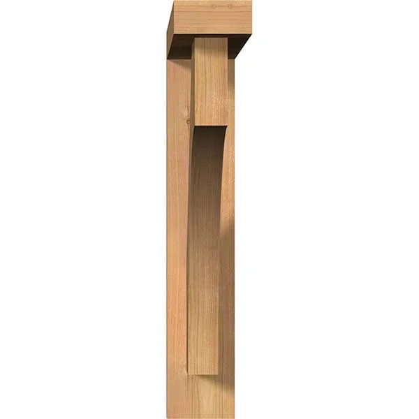 Ekena Millwork 1464416 3 1/2x22W x 20x22D x 20x22H Westlake Block Smooth Bracket w/ Offset Brace - Western Red Cedar