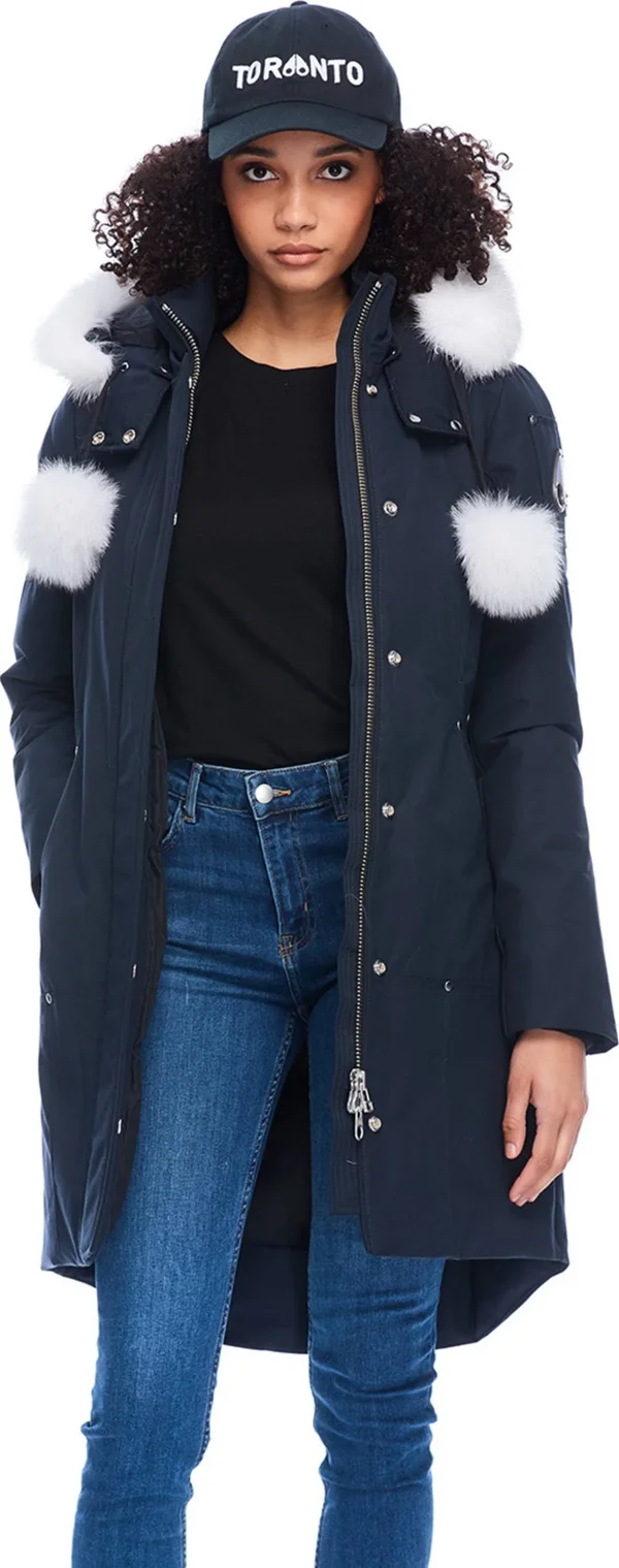 Moose Knuckles Women's Stirling Parka - Navy w/ Natural Fur - Xs
