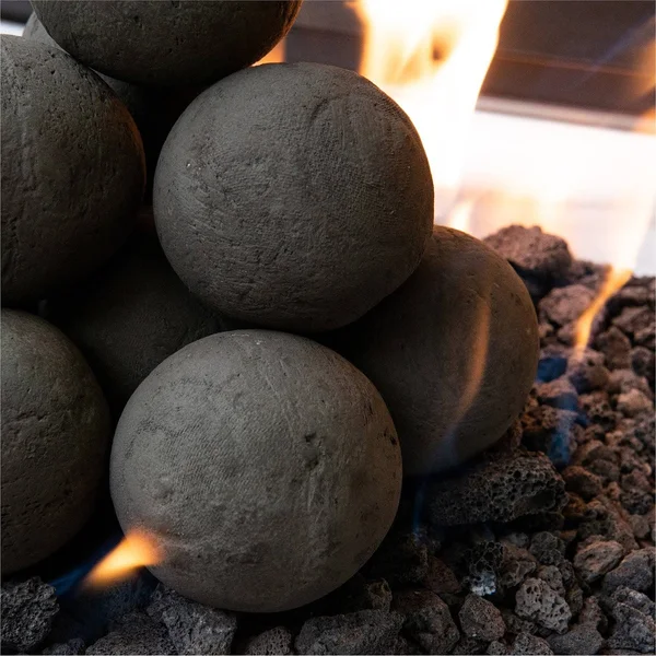 Pewter Gray - Ceramic Fire Balls, 2 inch Set of 30