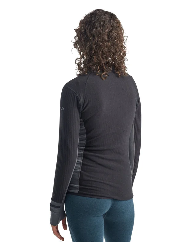 Icebreaker Women's Descender LS Zip Top - Xs - Black - Monsoon