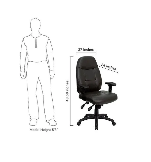 Flash Furniture High Back Espresso Brown Leather Executive Office Chair