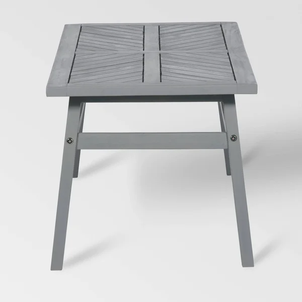 Coro Chevron Slatted Patio Coffee Table – Gray Wash – Saracina Home