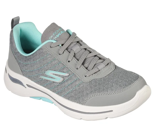 Skechers GOwalk Arch Fit - True Vision Gray/Light Blue - Size 6.5