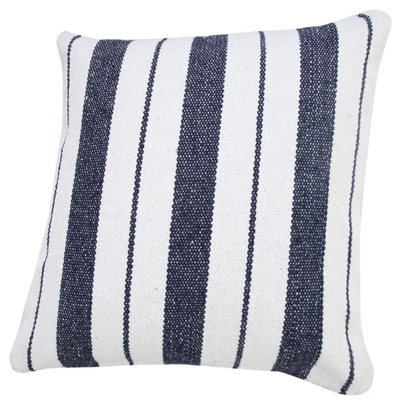 Triple Center Striped Throw Pillow - Bright Blue/White