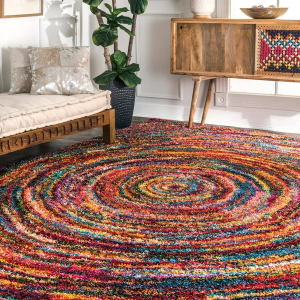 nuLOOM Contemporary Radiance Swirl Shag Multi Rug - 8& x 10&
