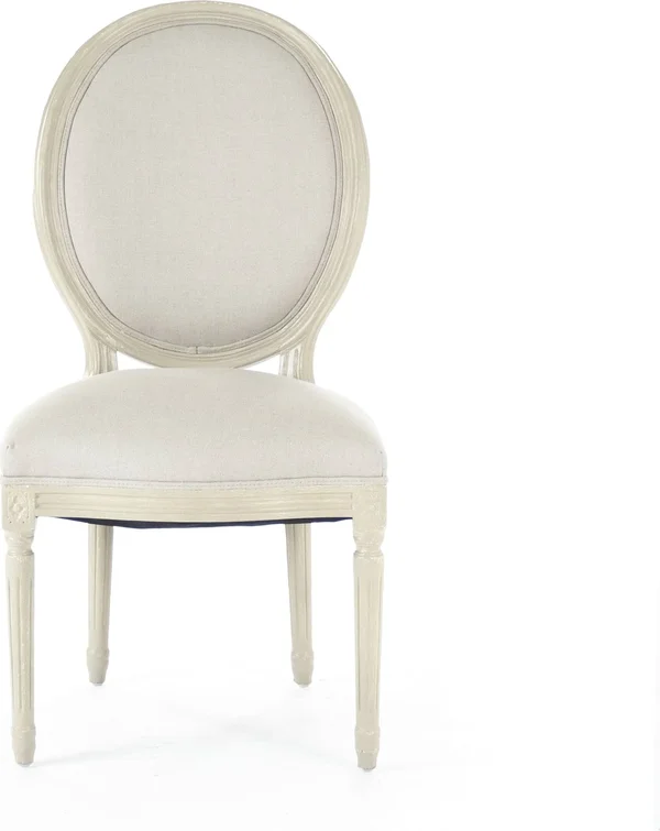 Zentique B004 257-1 A003 Medallion Side Chair, Grey Oak/Natural Linen