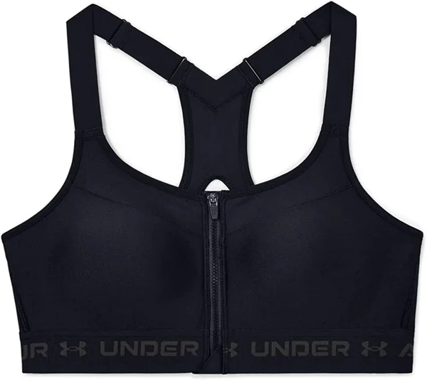 Under Armour Women's Armour High Crossback Zip Sports Bra - Black - 32D